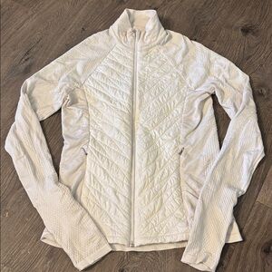 Athleta Cream Quilted Puffer Jacket